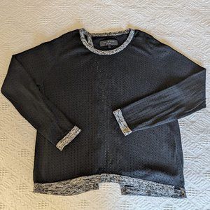Rag & bone black sweater with gray trim Sz M